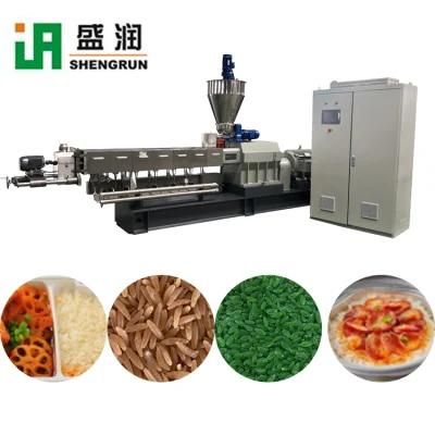 Twin Screw Extruder Artificial Fortified Rice Extrusion Making Processing Machine