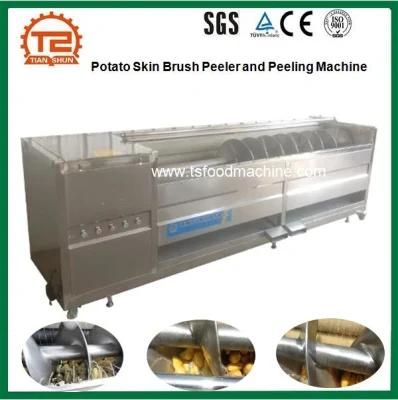 Continuous Screw Potato Skin Brush Type Peeler and Peeling Washing Machine