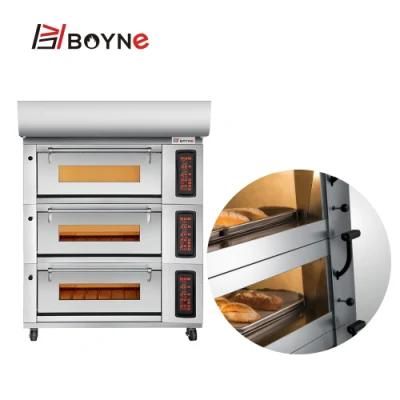 Commercial Digital Control 3 Deck 6 Trays Gas Bread Baking Oven