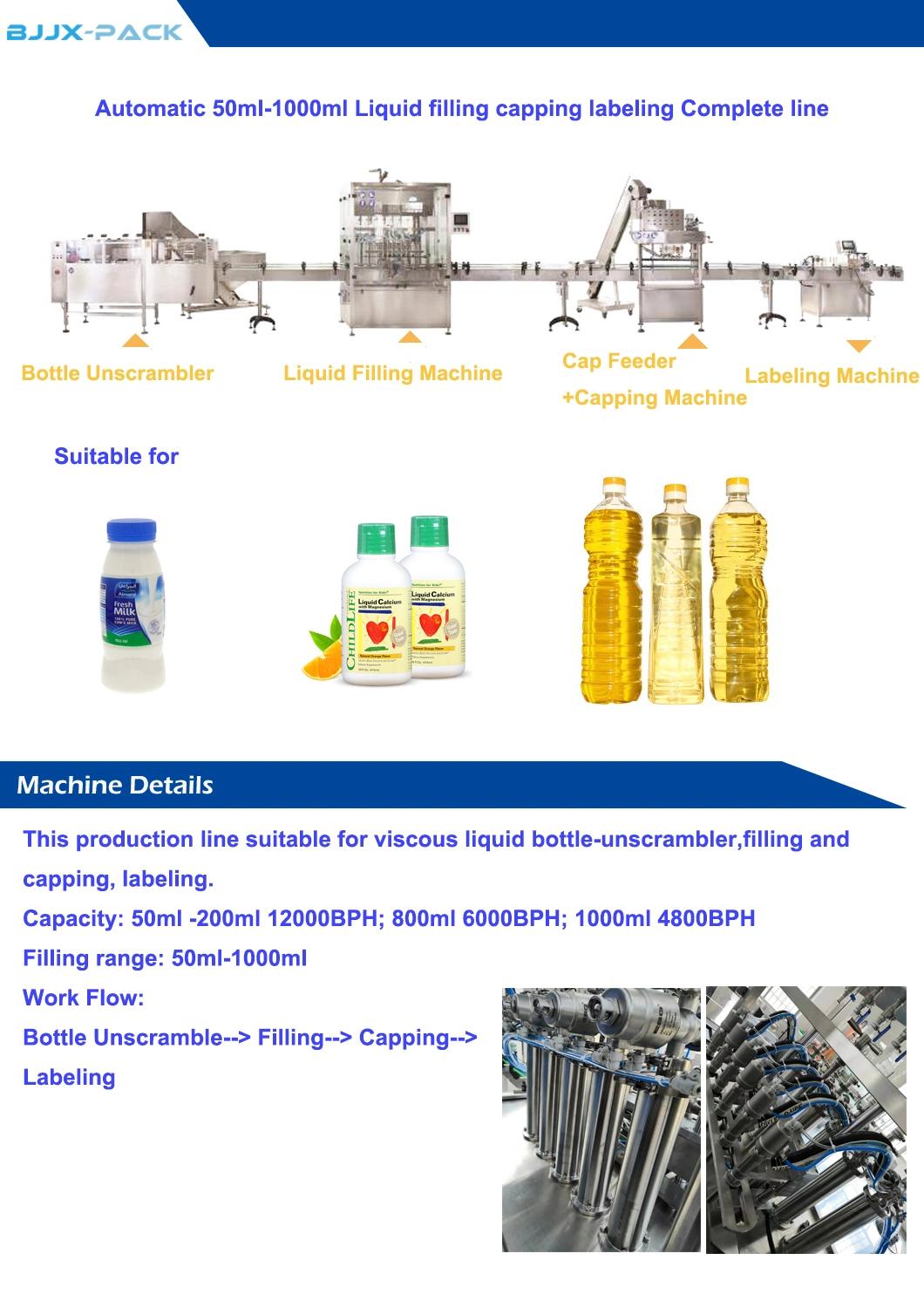 1L-5L Automatic Oil Bottle Filling Equipment and Production Line