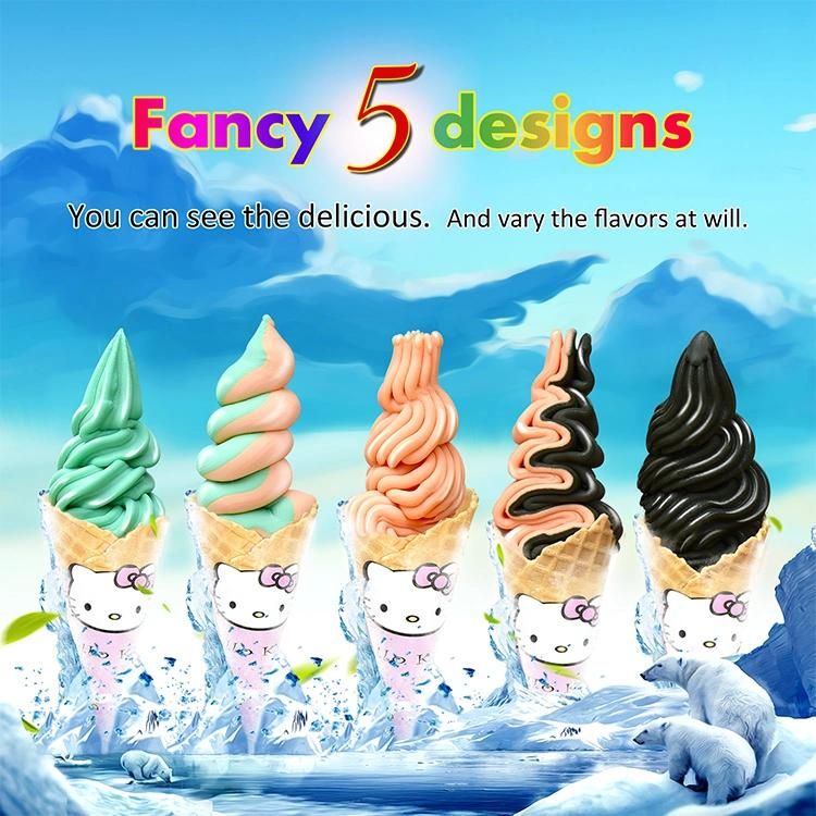 Multifunction Floor 5 Flavor PRO Taylor Soft Serve Soft Vertical Ice Cream Machine with CE