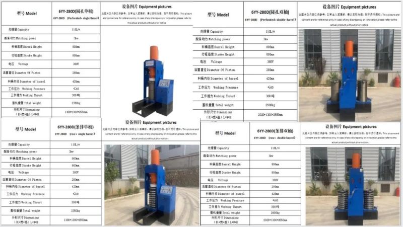 6yy-250c Hydraulic Oil Pressing Machine with Double Barral