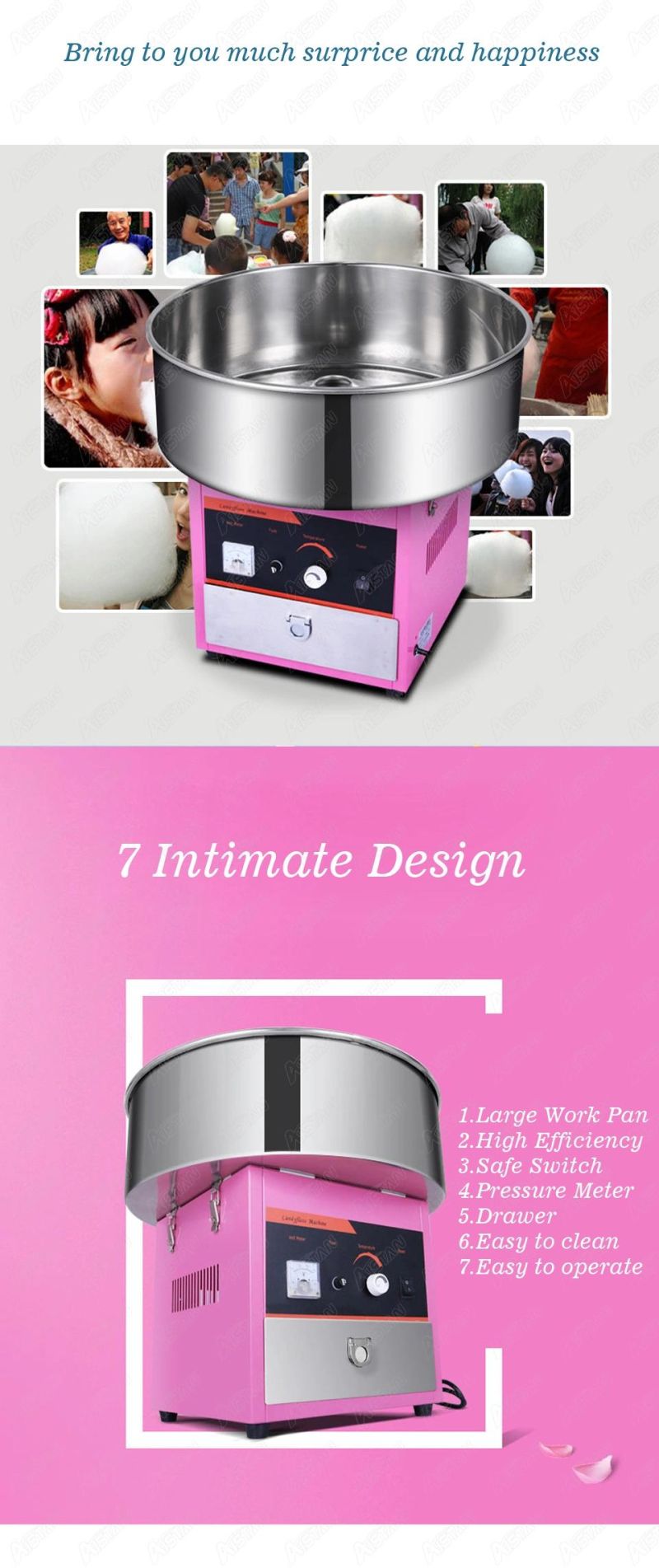 Ot63 Commercial Automatic Flower Cotton Candy Floss Machine