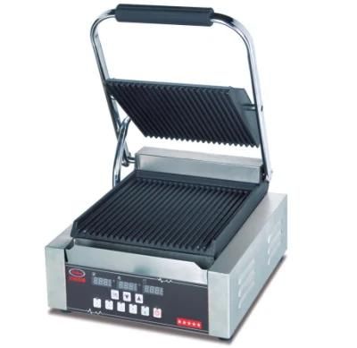 Commercial Table Top Electric Single Plate Digital Panini Contact Grill with CE