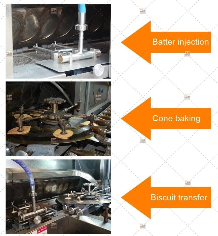 Reliable Fully Automatic of 55 Baking Plates 9m Long with After Sales Service Pressed Wafer Bowl Machine