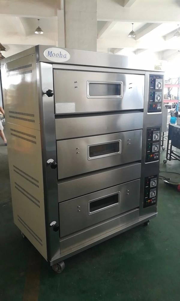 3 Decks Gas Pizza Oven (3 decks 6 trays)