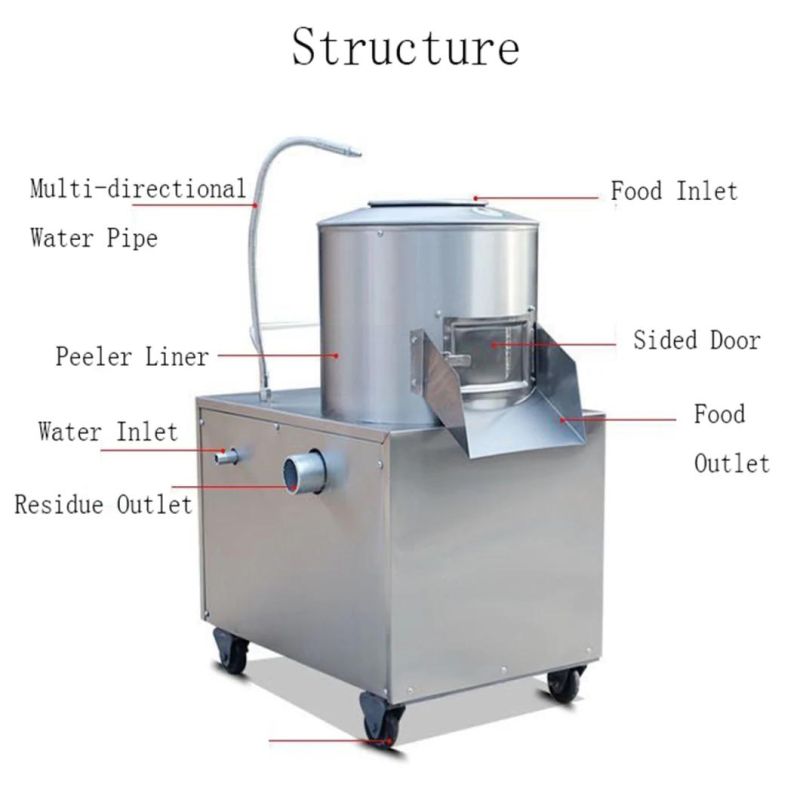 300 Kg/H Restaurant Electric Industrial Potato Peeling Machine/Commercial Used Potato Peeling Machine/Potato Peeler and Cutter