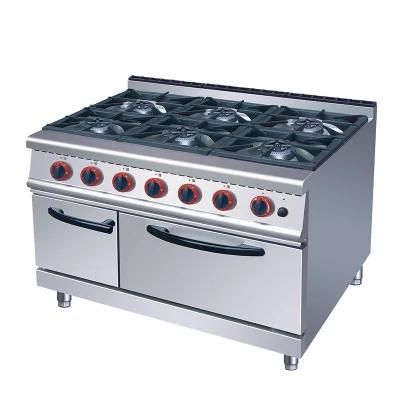 6 Gas Burner with Gas Oven (American style burner) 700mm