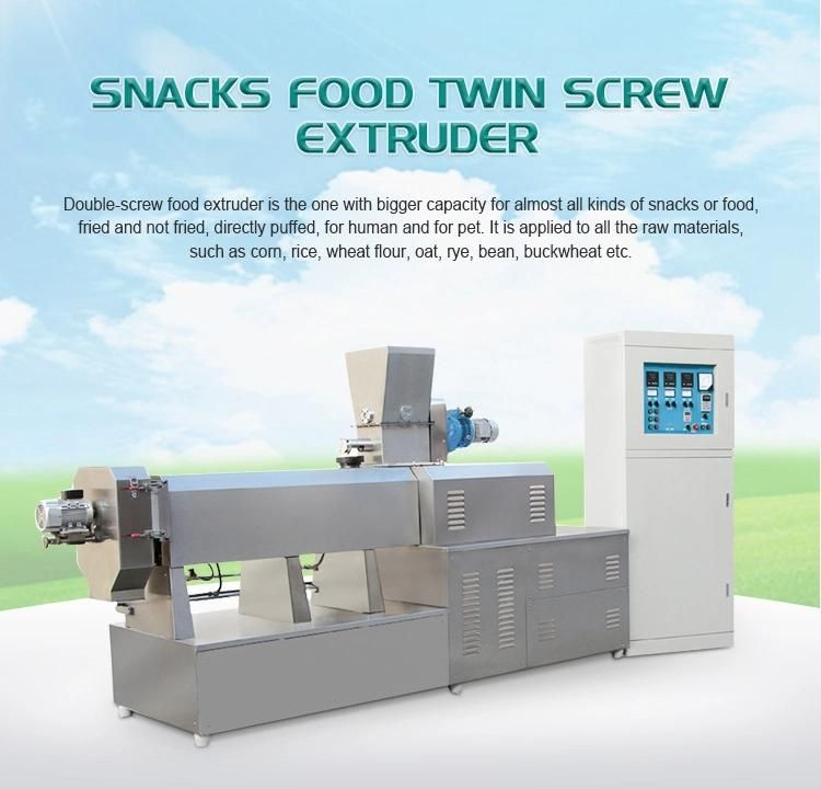 Puffed Corn Rice Snacks Double Screw Food Extruder