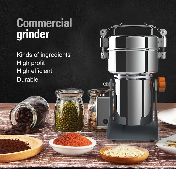 Commercial Dry Spice Grinder Mini Grain Mill Grain Grinding Machine Fine Grinder Flour Mill Coffee Bean Grinder