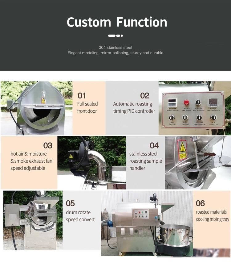 Electric Nut Roaster for Peanut Cashew Chestnut Pistachio Seeds Commercial Automatic Sunflower Seeds Nuts Roasting Machine Electric Gas Peanut Baking Machine