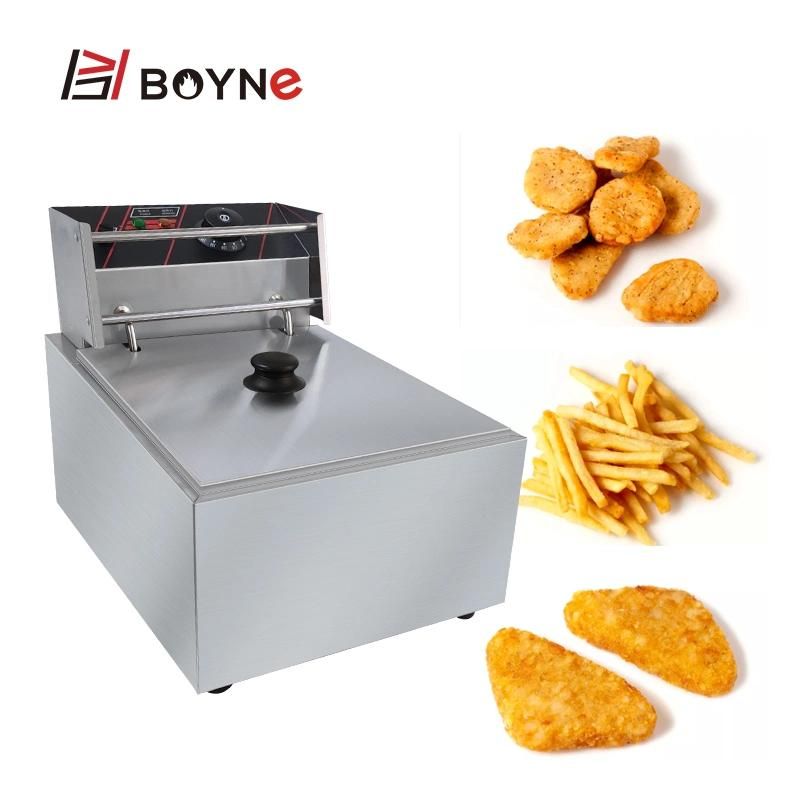 Fast Food Single Tank Fryer Electrical 8L Deep Fryer