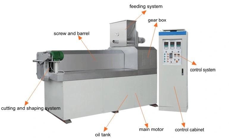 Single Screw Extruder Fried Pasta Macaroni Snacks Food Extruder Machine