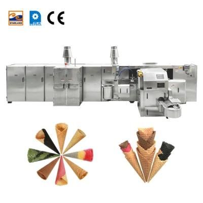 with 71baking Plate Automatic Roll Sugar Cone Machine, Making Sugar Cone Production ...