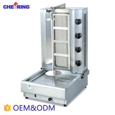 4-Burner Gas Kebab Machine for BBQ