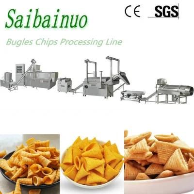 Automatic Fried Crispy Chips Corn Bugle Snacks Food Extruder Machine