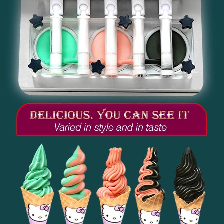 Multifunction Floor 5 Flavor PRO Taylor Soft Serve Soft Vertical Ice Cream Machine with CE