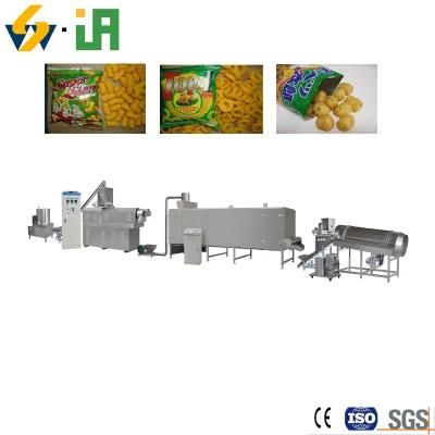 Puffed Corn Snack Extruder Extruded Rice Puff Food Corn Ring Extrusion Making Machine ...