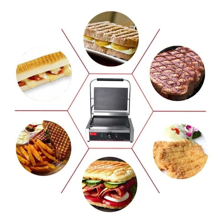 Commercial Electric Meat Chicken Sandwich Maker Panini Press Contact Grill