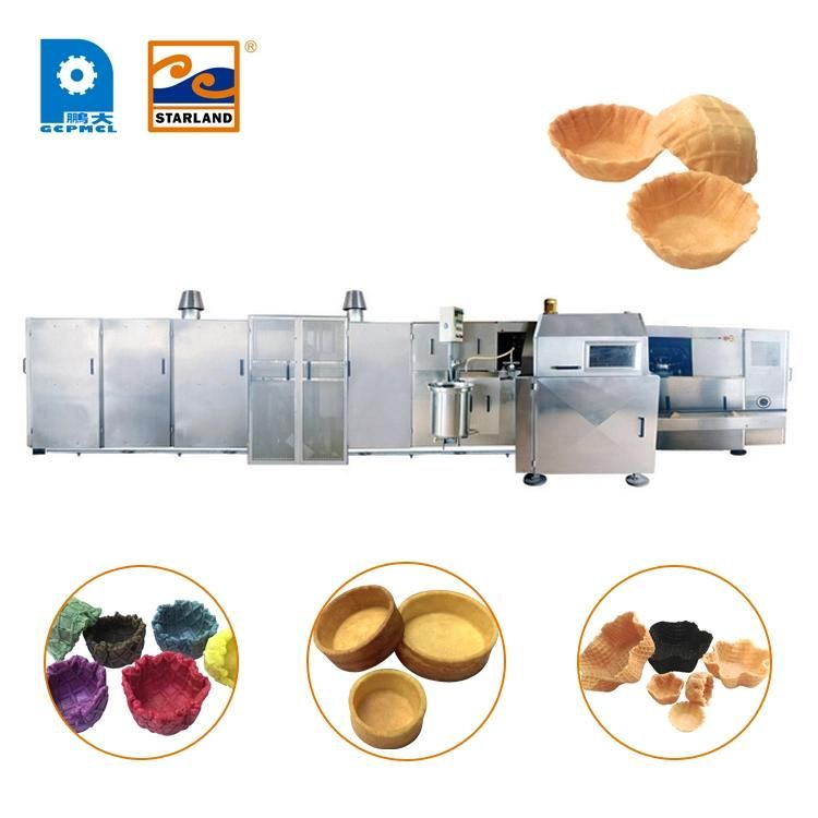 Reliable Fully Automatic of 55 Baking Plates 9m Long with After Sales Service Pressed Wafer Bowl Machine