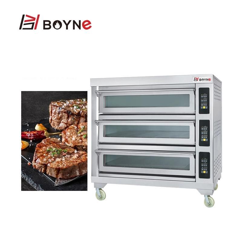 Hotel Kitchen Baking Three Deck Nine Trays Electric Oven