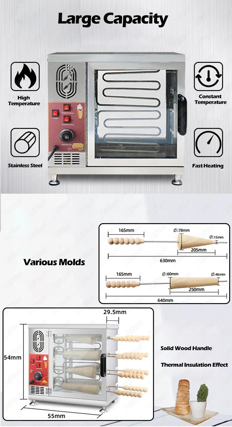 Np21 Commercial Electric Chimney Cake Bread Oven 3kw Ice Cream Corn Baker Roller Grill Oven for Snack Machine