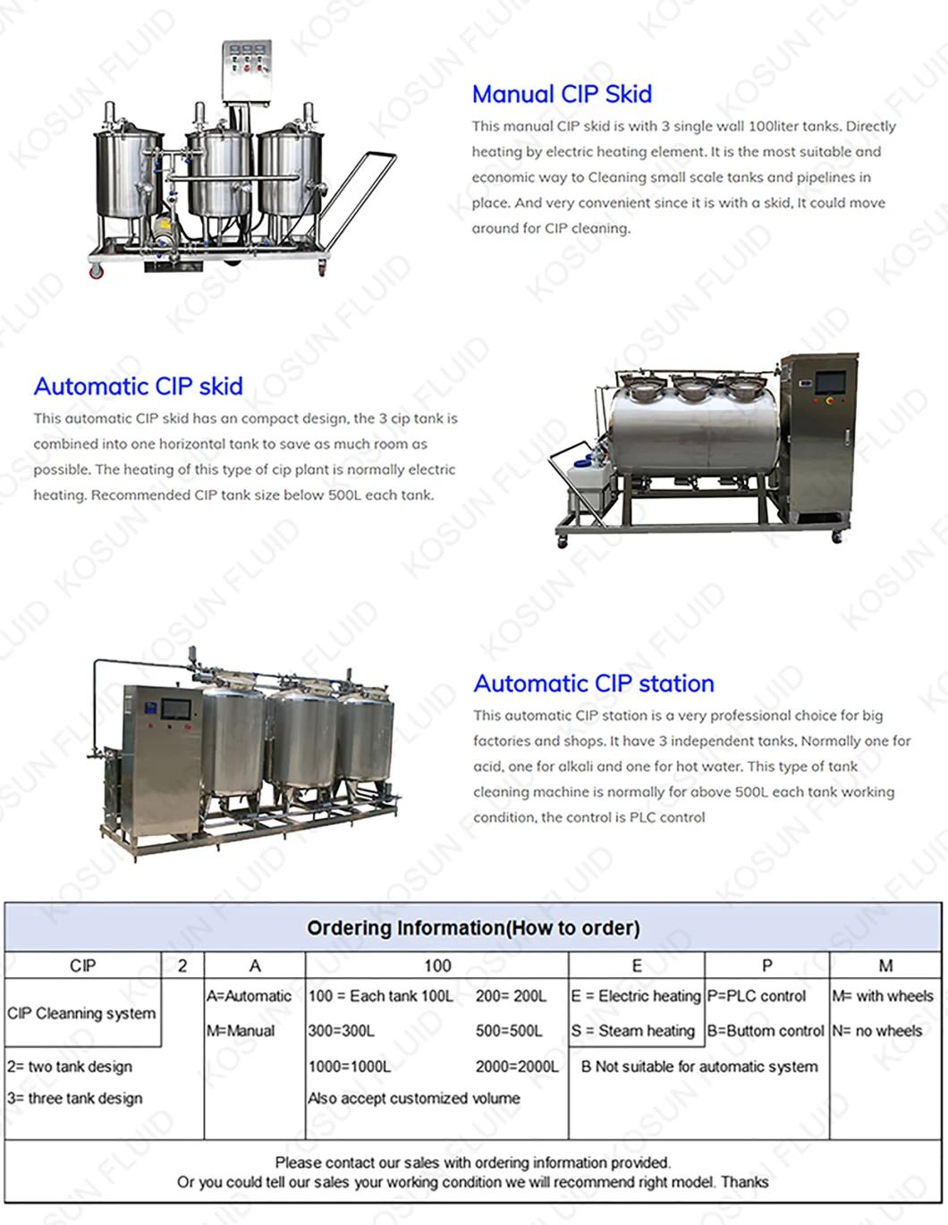 Stainless Steel Portable Industrial Washing Automated Brewery CIP / System / Equipment