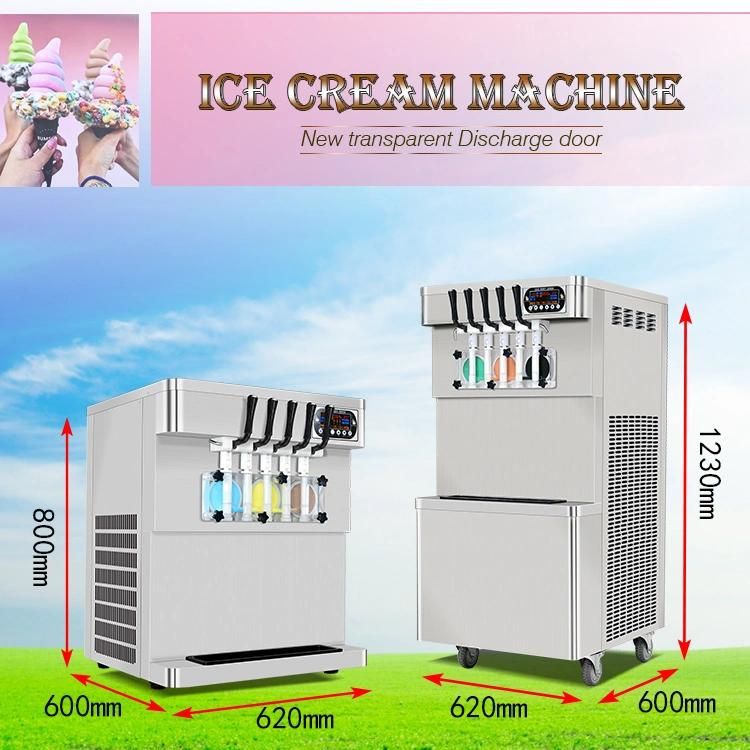 Multifunction Floor 5 Flavor PRO Taylor Soft Serve Soft Vertical Ice Cream Machine with CE