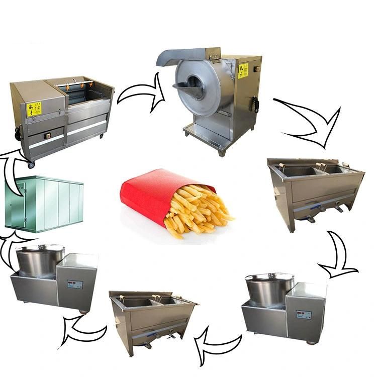 Fully Automatic Fried Frozen French Fries Production Line/ Potato Chips Making Machine