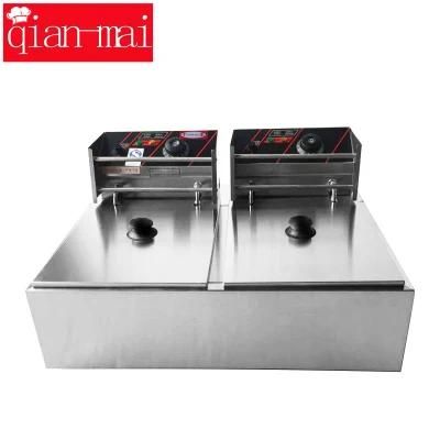 Popular Commercial Electric Chip Chicken Fryer with 5.5L*2 Tank