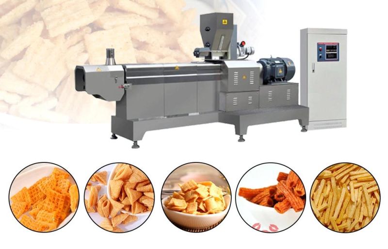 Fried Flour Chips Process Line Bugle Extruder Machinery Wheat Flour Snacks Extruder