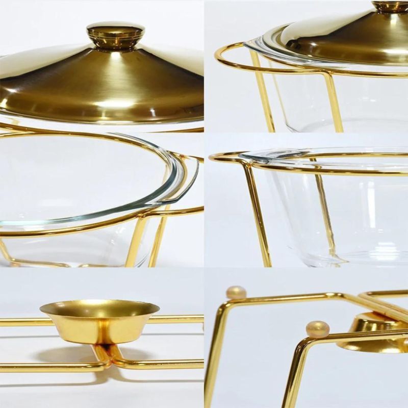 4L Glass Golden Wholesale Chafing Dish Buffet Stove
