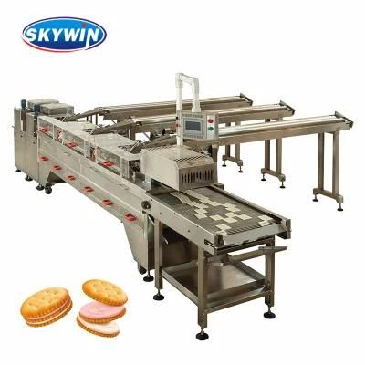 Skywin Sandwich Biscuit Machine with Auto Flow Packing Machine 200pack/Min