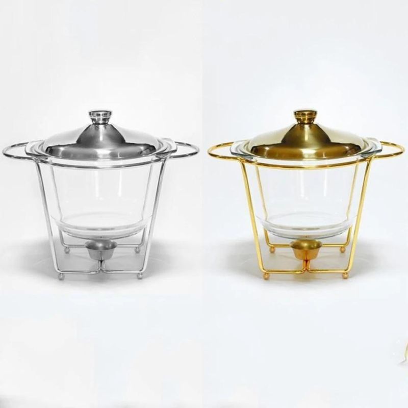 4L Clamshell Catering Buffet Stove Serving S/S with Glass Window 9 Qt. Full-Size Gold PARA.