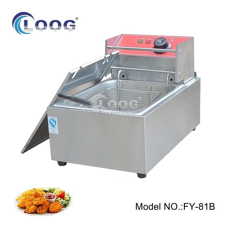 Large Capacity Commercial Desktop Stainless Steel Deep Fryer Chicken French Fries Frying Machine with Temperature Limited