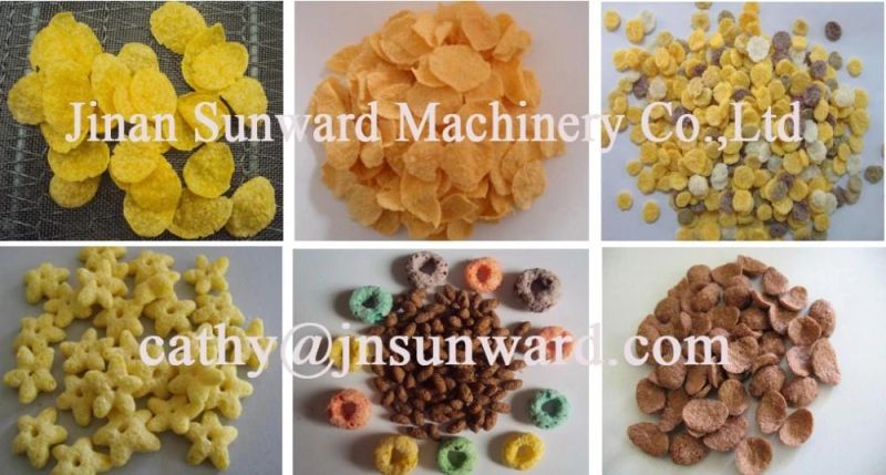 Automatic Crispy Corn Flakes Breakfast Cereal Production Line Snack Food Extruder Machine