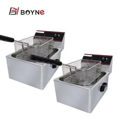 6 Liter Commercial Stainless Steel Table Top Deep Fryer