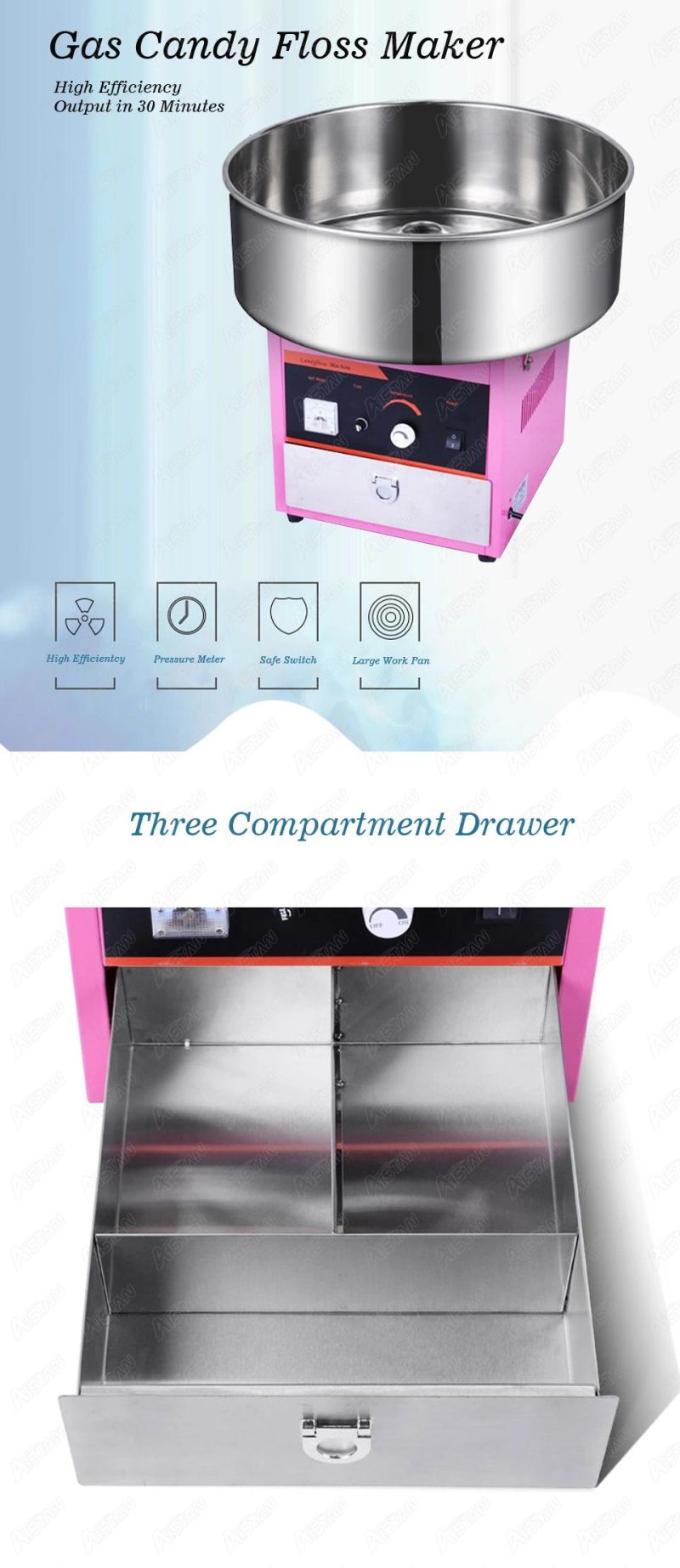 Ot63 Commercial Automatic Flower Cotton Candy Floss Machine