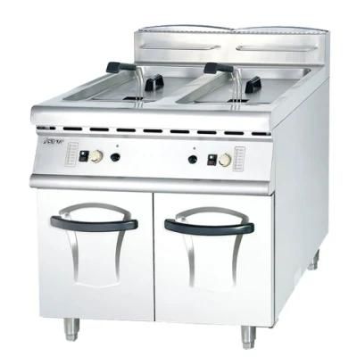 Gh985 Gas Fryer 2 Tank 2 Basket with Cabinet