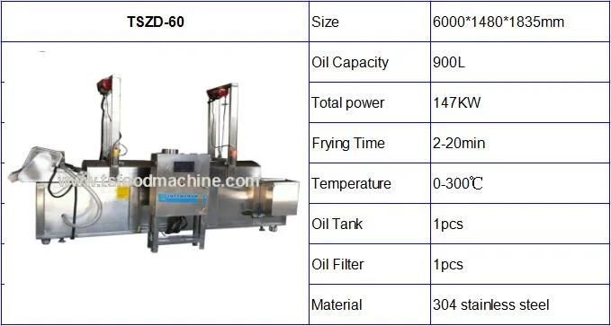 Food Factory Use Chicken and Fish Meat Frying Machine