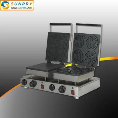 Stainless Steel Circle and Smiling Face Taiyaki Grill Ice Cream Waffle Cone Dog Maker