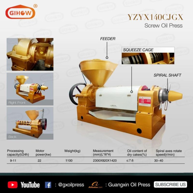 New Product Yzyx140cjgx Edible Oil Extract Peanut Groundnut Oil Expeller