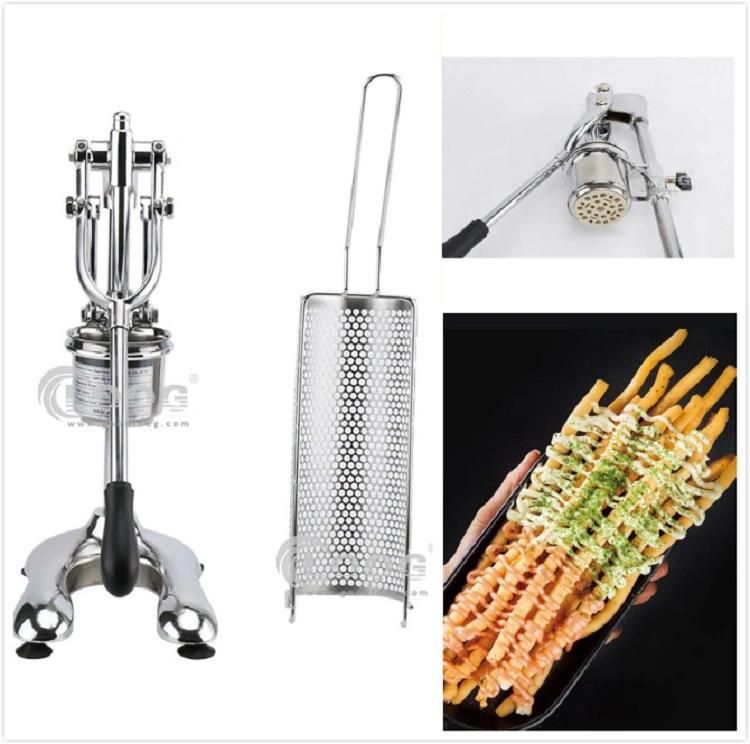 Commercial Potato Chips Fry Squeezer Snack Food Extruder Manual Long French Fries Deep Frying Press Maker