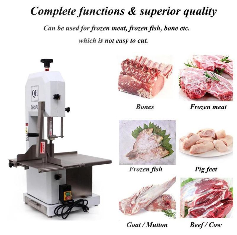 Retail & Hot Sell Qh260b Bone Saw Machine 1.1kw Bone Cutting Saw Work for Frozen Meat Fish Poultry Pig Cow Bone