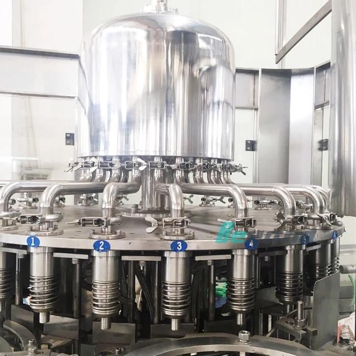 4000-10000bph 4-in-1 Bottled Fruit Juice with Pulp Filler Filling Machine for Machinery Line