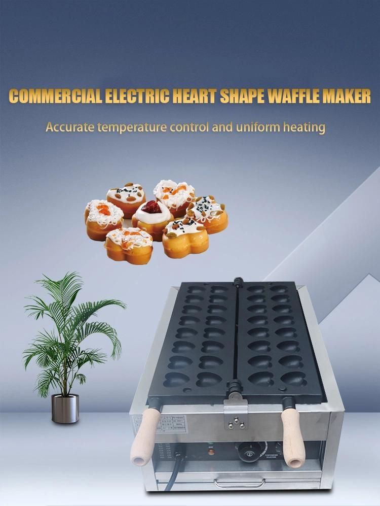 Commercial Electric Heart Shape Waffle Maker Machine