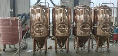 1500L 2000L 15bbl 20bbl Rose Golden Surface Fermentation Tank with Titanium Plated