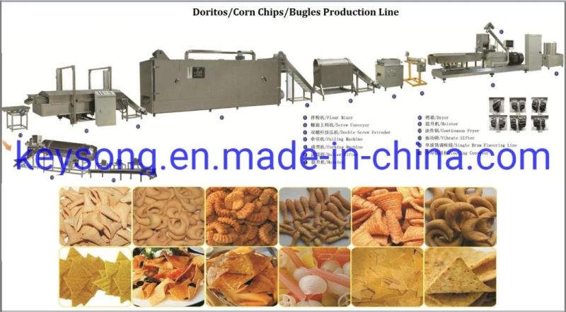 Continous Fryer Triangle Doritos Corn Chips Machinery