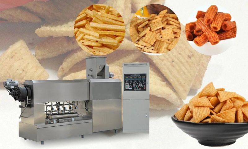 Fried Wheat Flour Chips Process Line Bugle Snacks Food Machine