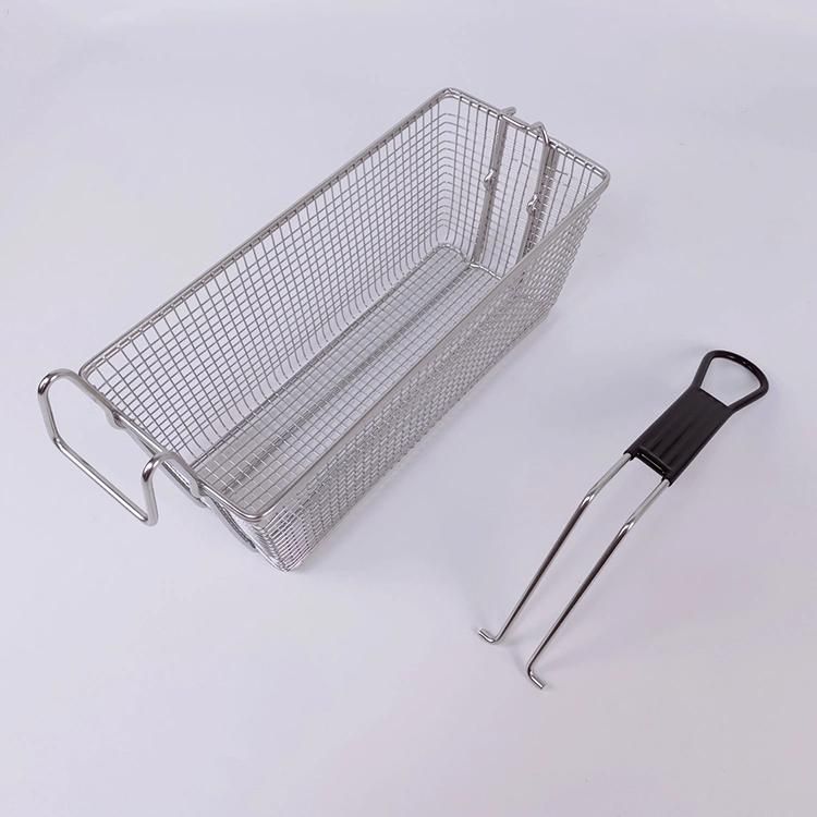 9 Gallon Large Deep Fry Basket Stainless Steel Fryer Basket for Frying Serving Food with Detachable Handle